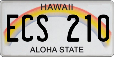 HI license plate ECS210