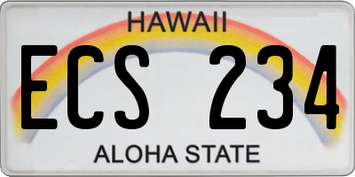 HI license plate ECS234