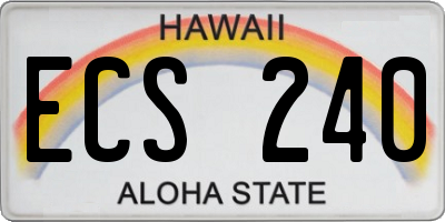 HI license plate ECS240