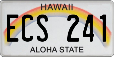 HI license plate ECS241