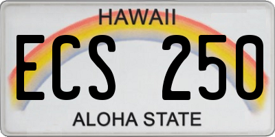 HI license plate ECS250