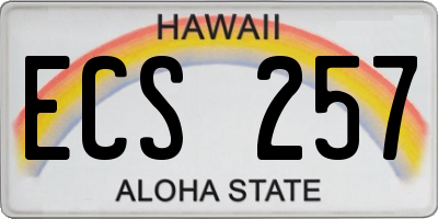 HI license plate ECS257