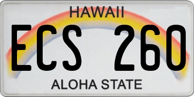 HI license plate ECS260