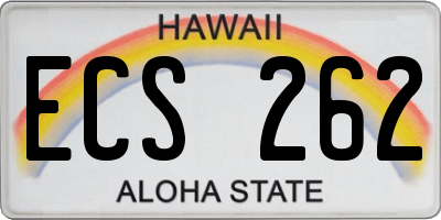 HI license plate ECS262