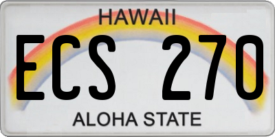 HI license plate ECS270