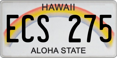 HI license plate ECS275
