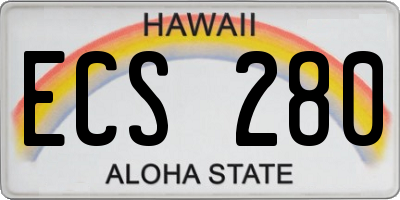 HI license plate ECS280