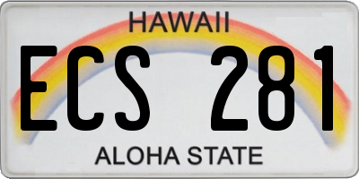 HI license plate ECS281