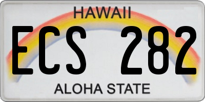 HI license plate ECS282