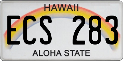 HI license plate ECS283