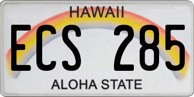 HI license plate ECS285