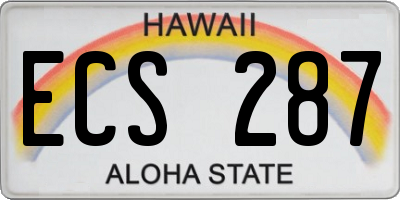 HI license plate ECS287