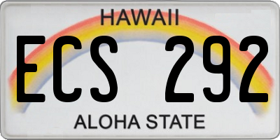 HI license plate ECS292