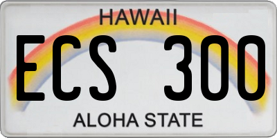 HI license plate ECS300
