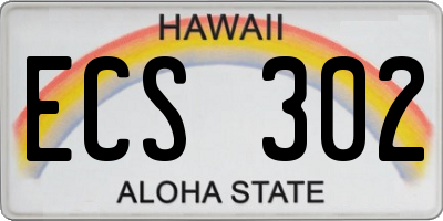 HI license plate ECS302