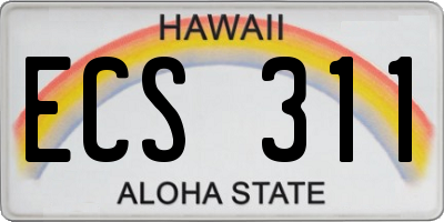 HI license plate ECS311