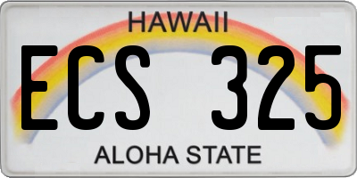 HI license plate ECS325