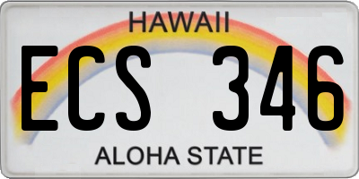 HI license plate ECS346