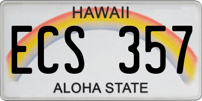 HI license plate ECS357