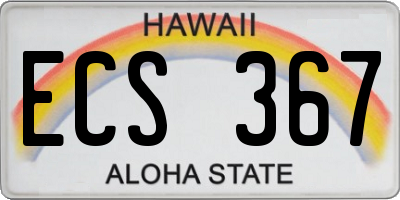 HI license plate ECS367