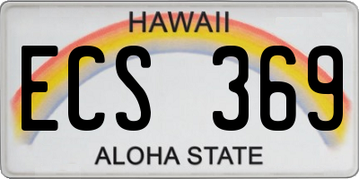 HI license plate ECS369