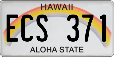 HI license plate ECS371