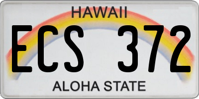 HI license plate ECS372