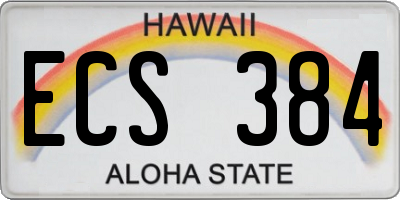 HI license plate ECS384