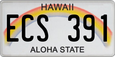 HI license plate ECS391