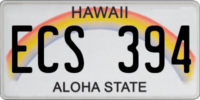 HI license plate ECS394