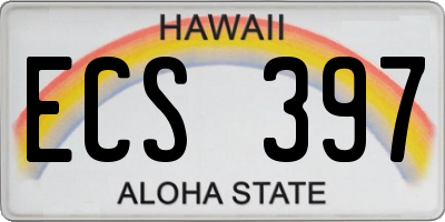 HI license plate ECS397
