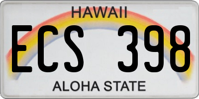 HI license plate ECS398