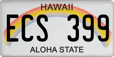 HI license plate ECS399