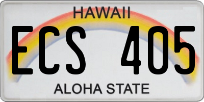 HI license plate ECS405