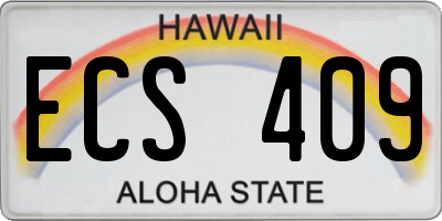 HI license plate ECS409