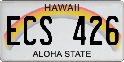 HI license plate ECS426