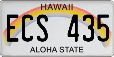 HI license plate ECS435