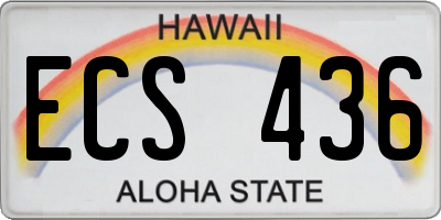 HI license plate ECS436
