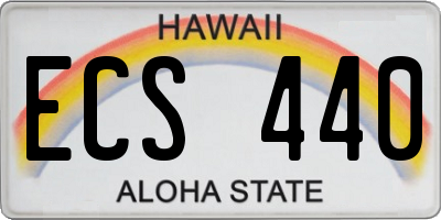 HI license plate ECS440