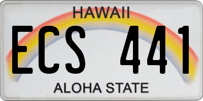 HI license plate ECS441