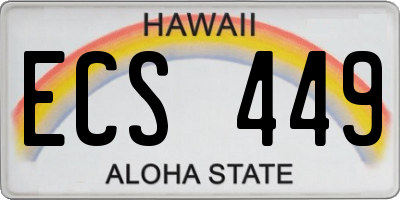 HI license plate ECS449