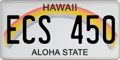 HI license plate ECS450