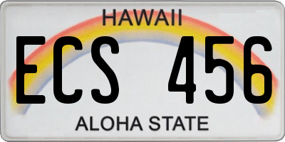 HI license plate ECS456
