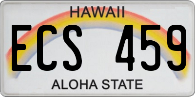 HI license plate ECS459