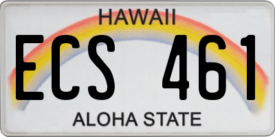 HI license plate ECS461