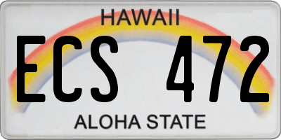 HI license plate ECS472