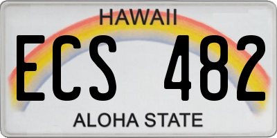 HI license plate ECS482