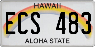 HI license plate ECS483