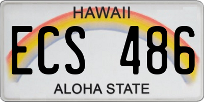 HI license plate ECS486