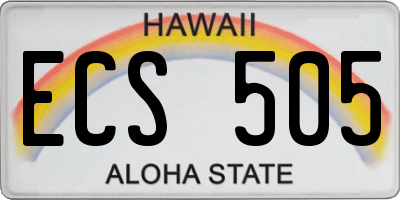 HI license plate ECS505